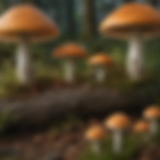 Mushroom identification guide in the forest