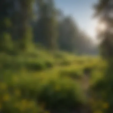 Native Flora vs. Mustard Weed A comparison of native flora versus mustard weed in a forest ecosystem