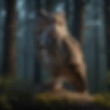 Nocturnal Elegance of the Owl Mysterious Owl perched in the moonlight