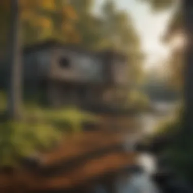 Mysterious ruins on the island's shore