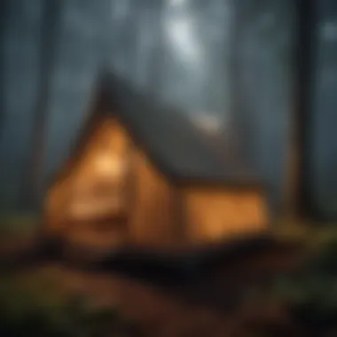 Enigmatic Insect Tent amidst Shadows Mystical Insect Tent in Dark Forest