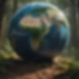 Illustration of Earth with data overlays