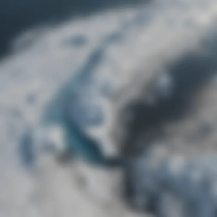 Satellite view of melting polar ice caps