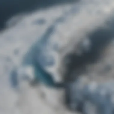 Polar Ice Cap Observation Satellite view of melting polar ice caps