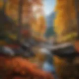 Majestic mountain landscape with vibrant fall colors