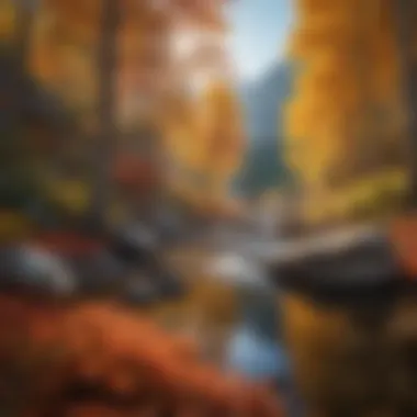 Autumn Splendor: National Parks Adventure Majestic mountain landscape with vibrant fall colors