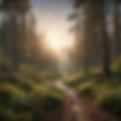 A panoramic view of a national park showcasing diverse landscapes and wildlife