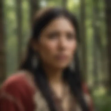 Native American woman mourning her losses