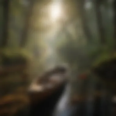 An immersive experience of nature's beauty while embarking on a wilderness canoe trip