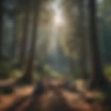 A group of friends enjoying a picnic surrounded by nature in a national forest.