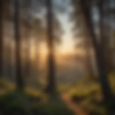 A breathtaking view of Southern California's national forest during sunrise.