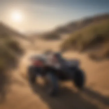 Thrilling ATV Adventures in the Dunes An ATV navigating through the sandy trails of the Oregon Dunes