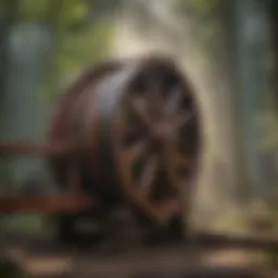 Historical saw mill operation showcasing traditional techniques