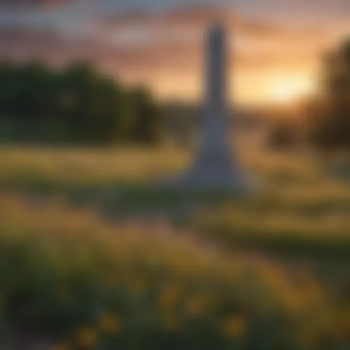 Nebraska Monument standing tall amidst a field of wildflowers