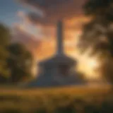 Magnificent Nebraska Monument against the backdrop of a vibrant sky