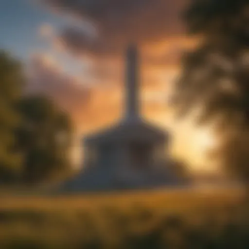 Magnificent Nebraska Monument against the backdrop of a vibrant sky