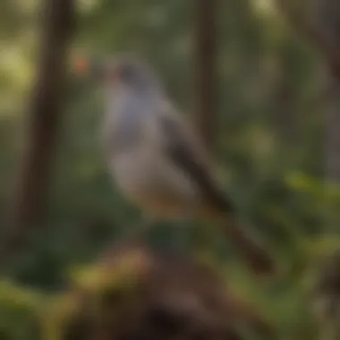 Mockingbird Singing its Intricate Melodies in Native Environment Melodious Mockingbird in Natural Habitat