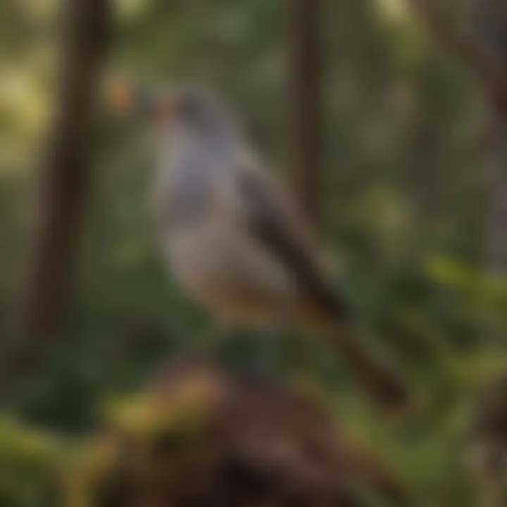 Mockingbird Singing its Intricate Melodies in Native Environment Melodious Mockingbird in Natural Habitat