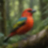 Colorful Tanager in Tropical Rainforest