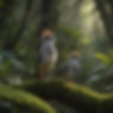 Serene Haven of Neotropical Migratory Birds Neotropical Migratory Birds Resting in Lush Rainforest Habitat