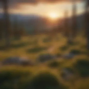 Eternal Beauty: Sunset over the Nez Perce Ancestral Lands A mesmerizing view of the serene Nez Perce ancestral lands at sunset