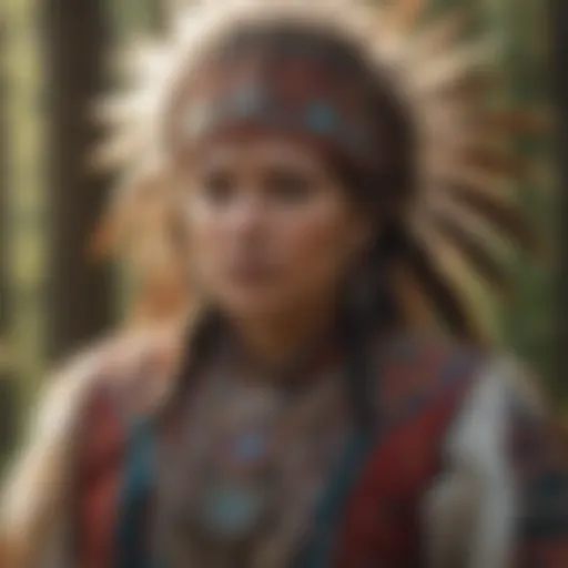 Traditional Nez Perce regalia adorned with intricate beadwork and feathers