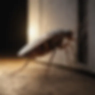 Illustration revealing a flea infestation in a dark corner of a house