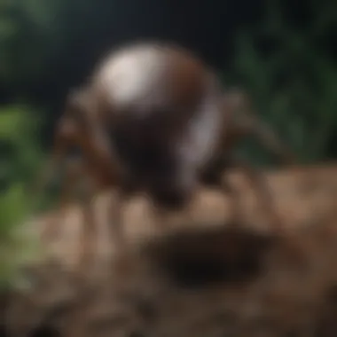 Illustration portraying a tick on a pet's fur during nighttime