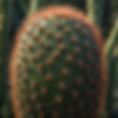 Close-up of Nopales Cactus Spines Close-up of nopales cactus plant spines