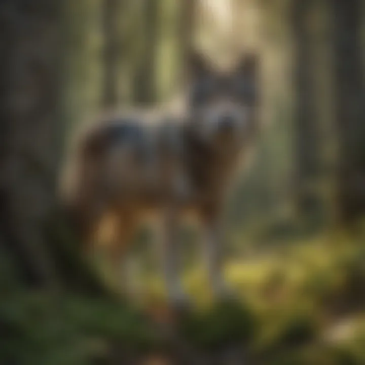 An illustration of the ecological roles wolves play within forest ecosystems