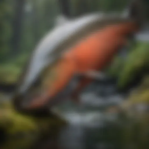 Majestic Coho Salmon Swimming in Northwestern River