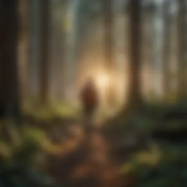 Employee engaging in a wellness program in a national park.