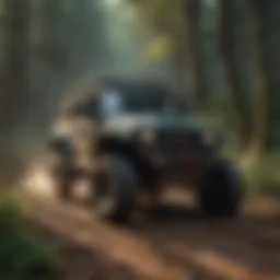 Off-Road Vehicle Amidst Lush Forest