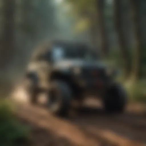 Off-Road Vehicle Amidst Lush Forest