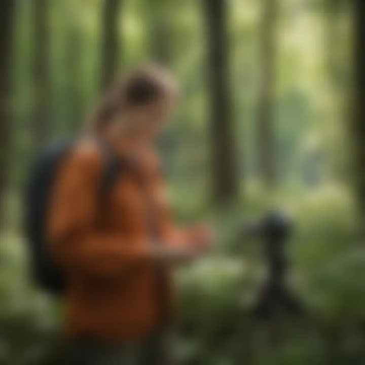 Conservationist conducting field research in Ohio State Park