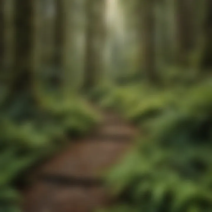 Lush ferns carpeting the forest floor in Olympic National Park