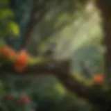 Hummingbird Nesting in a Lush Garden