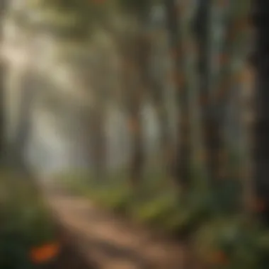 A breathtaking landscape showcasing the migration path of monarch butterflies