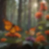 Monarch butterflies resting on a vibrant flower in their natural habitat