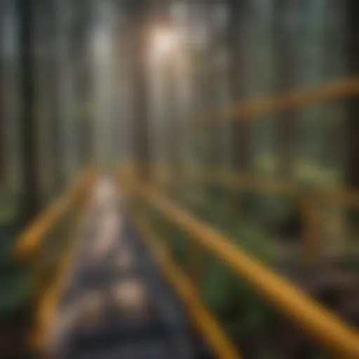 Modern industrial workplace with safety rails