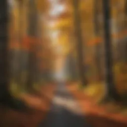 Vibrant fall foliage in a New England forest