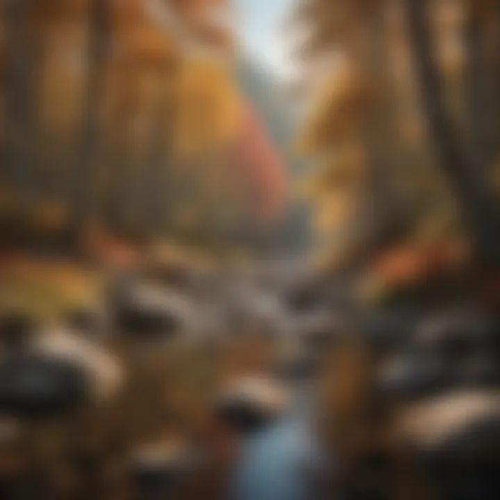 Scenic view of a mountain range adorned with autumn colors