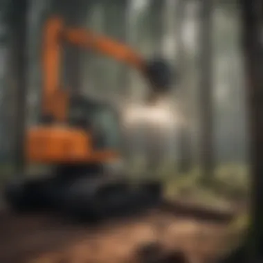 Mechanical branch removal equipment in forestry practices