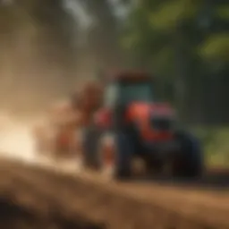 Modern farm equipment in action