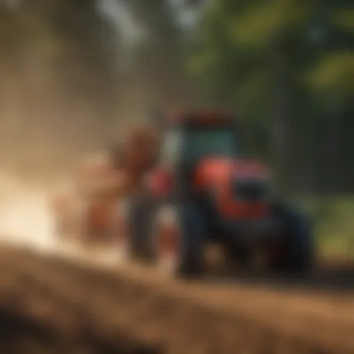 Modern farm equipment in action