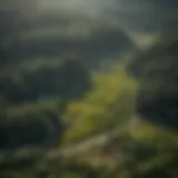 Aerial view of sustainable land management practices