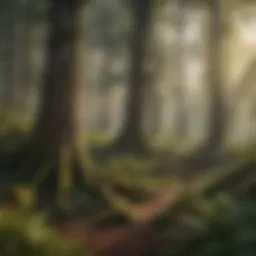 Illustration depicting diverse forest ecosystem