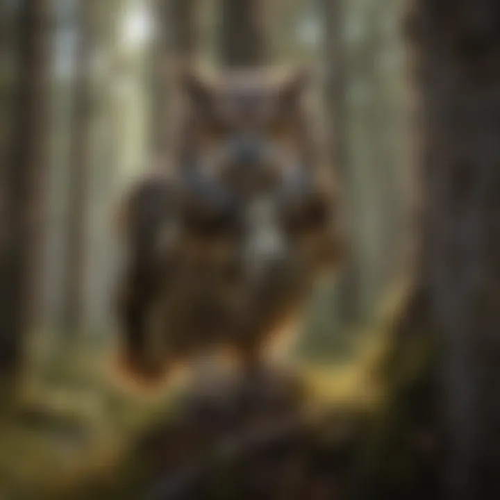 Owl capturing its prey with precision and stealth