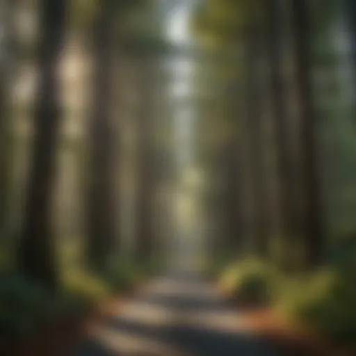 A serene forest canopy along the Pacific Bike Trail