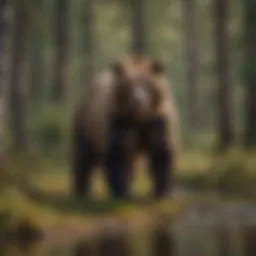 Majestic brown bear observing surroundings